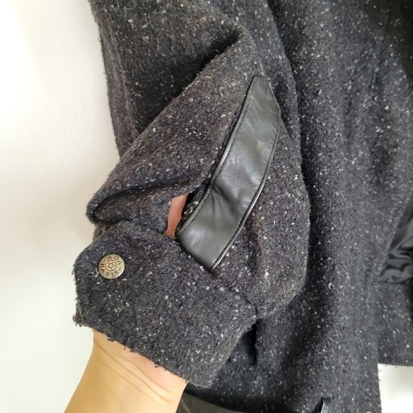 Ada Paris Vintage 1980s Fleck Wool Leather Bomber Jacket 9/10 Biker Glam Rock - Picture 15 of 17